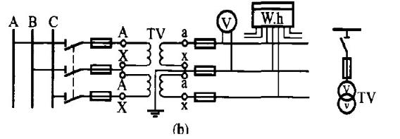 10kv电压互感器接线图VV接法图
